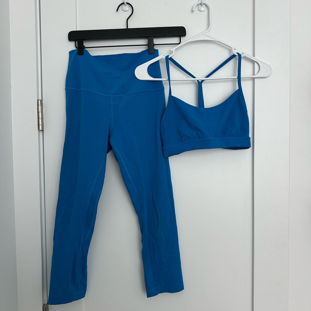 Lululemon Nulu Bra and Leggings in Poolside